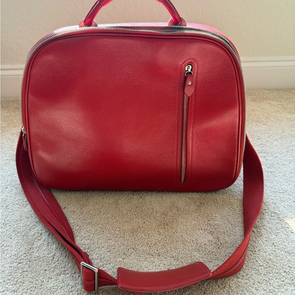 Red Leather Shoulder Bag